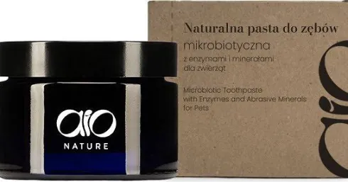 AIO Nature Naturalna mikrobiotyczna pasta do zębów z enzymami i minerałami dla psa i kota op. 50g + Szampon AIO Nature 10ml GRATIS