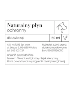 AIO Nature Płyn ochronny na kleszcze i owady dla psa i kota poj. 50ml + Szampon AIO Nature 10ml GRATIS