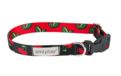 Amiplay Obroża BeHappy dla psa rozm. L (35-50cm) wzór Cherry