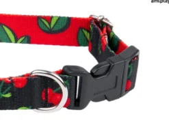 Amiplay Obroża BeHappy dla psa rozm. L (35-50cm) wzór Cherry