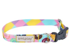Amiplay Obroża BeHappy dla psa rozm. L (35-50cm) wzór Donut