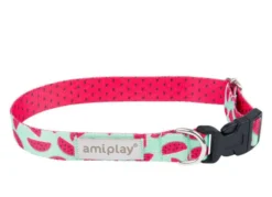 Amiplay Obroża BeHappy dla psa rozm. M (25-40cm) wzór Watermelon