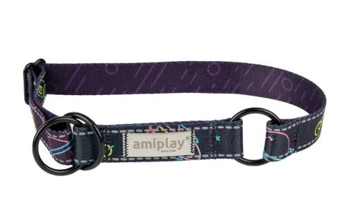 Amiplay Obroża półzaciskowa BeSpace dla psa rozm. L (35-50cm) wzór Neon WYPRZEDAŻ OSTATNIA SZTUKA