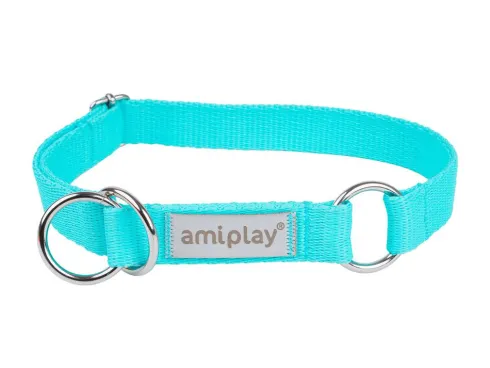 Amiplay Obroża półzaciskowa Samba dla psa rozm. M (25-40cm) kolor turkusowy