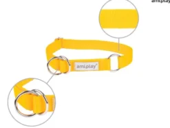 Amiplay Obroża półzaciskowa Samba dla psa rozm. M (25-40cm) kolor żółty
