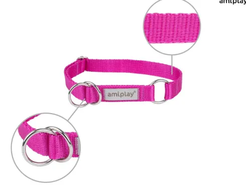 Amiplay Obroża półzaciskowa Samba dla psa rozm. XL (40-60cm) kolor różowy