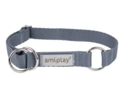 Amiplay Obroża półzaciskowa Samba dla psa rozm. XL (40-60cm) kolor szary