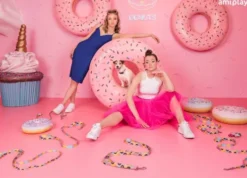 Amiplay Smycz regulowana 7in1 BeHappy dla psa rozm. L 25mm/200cm wzór Donut WYPRZEDAŻ OSTATNIA SZTUKA