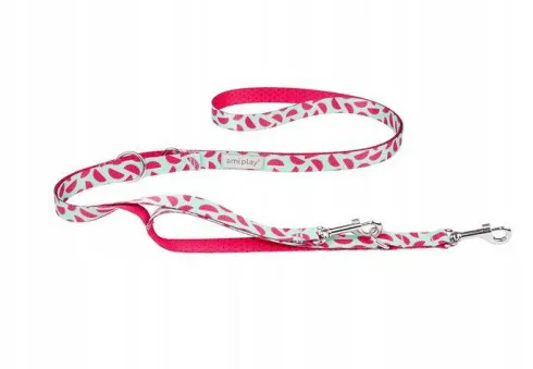 Amiplay Smycz regulowana 7in1 BeHappy dla psa rozm. S 15mm/200cm wzór Watermelon WYPRZEDAŻ