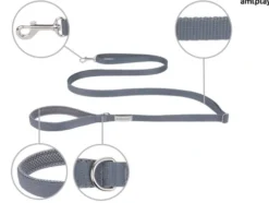 Amiplay Smycz taśma regulowana Easy Fix Samba dla psa rozm. M 20mm/300cm kolor szary