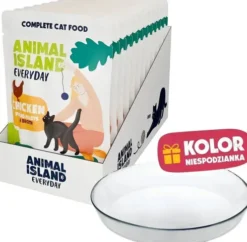 Animal Island Everyday Chicken in Broth Mokra Karma dla kota op. 12x85g + Talerzyk GRATIS