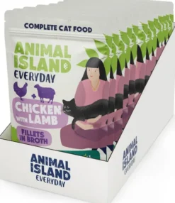 Animal Island Everyday Chicken with Lamb in Broth Mokra Karma dla kota op. 12x85g + Talerzyk GRATIS