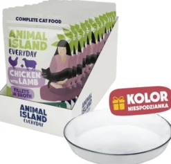 Animal Island Everyday Chicken with Lamb in Broth Mokra Karma dla kota op. 12x85g + Talerzyk GRATIS