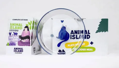 Animal Island Everyday Chicken with Lamb in Broth Mokra Karma dla kota op. 12x85g + Talerzyk GRATIS