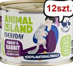 Animal Island Everyday Turkey&Rabbit Mokra Karma dla kota op. 200g Pakiet 12szt.