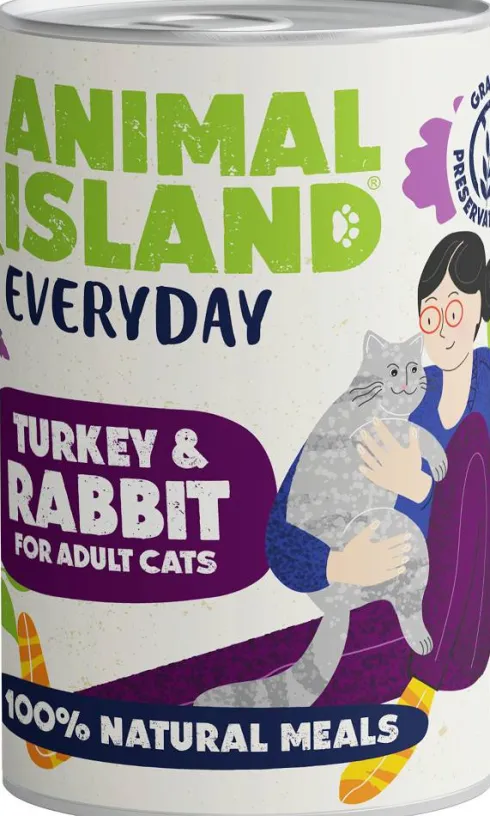 Animal Island Everyday Turkey&Rabbit Mokra Karma dla kota op. 400g Pakiet 12szt.