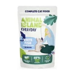 Animal Island Everyday White Fish in Broth Mokra Karma dla kota op. 12x85g + Talerzyk GRATIS