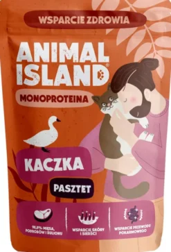 Animal Island Monoproteina Kaczka Mokra Karma dla kota op. 100g Pakiet 10szt.