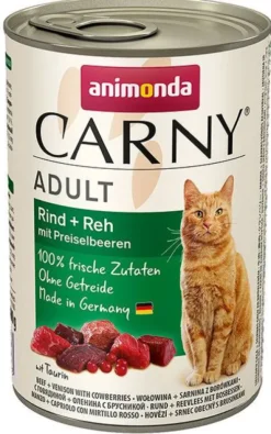 Animonda Carny Adult Wołowina i Sarnina z borówką Mokra Karma dla kota op. 400g
