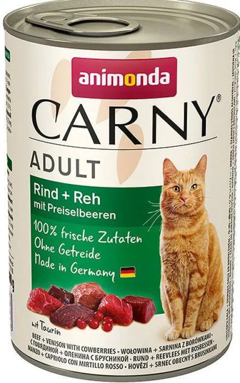 Animonda Carny Adult Wołowina i Sarnina z borówką Mokra Karma dla kota op. 400g