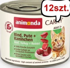 Animonda Carny Adult Wołowina i Indyk z Królikiem Mokra Karma dla kota op. 200g Pakiet 12szt.