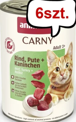 Animonda Carny Adult Wołowina i Indyk z Królikiem Mokra Karma dla kota op. 400g Pakiet 6szt.
