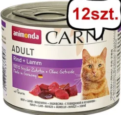 Animonda Carny Adult Wołowina i Jagnięcina Mokra Karma dla kota op. 200g Pakiet 12szt.