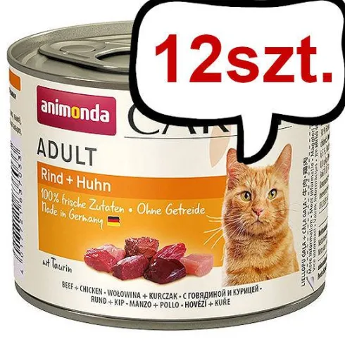 Animonda Carny Adult Wołowina i Kurczak Mokra Karma dla kota op. 200g Pakiet 12szt.