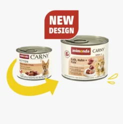 Animonda Carny Kitten Cielęcina z kurczakiem i indykiem Mokra Karma dla kociąt op. 200g Pakiet 12szt.