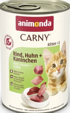 Animonda Carny Kitten Wołowina z kurczakiem i królikiem Mokra Karma dla kociąt op. 400g