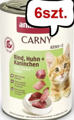 Animonda Carny Kitten Wołowina z kurczakiem i królikiem Mokra Karma dla kociąt op. 400g Pakiet 6szt.