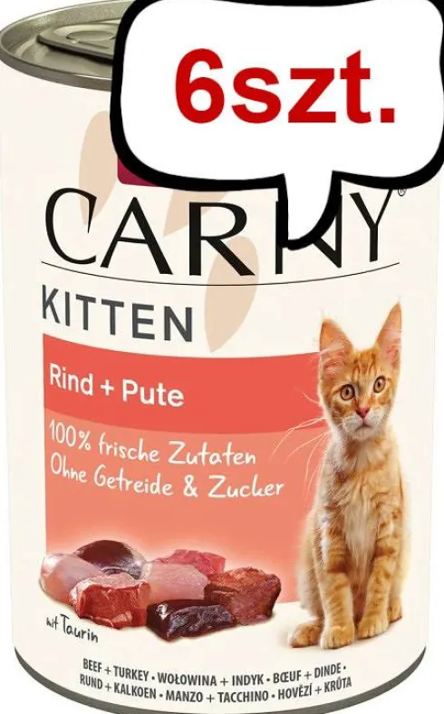 Animonda Carny Kitten Wołowina i indyk Mokra Karma dla kociąt op. 400g Pakiet 6szt.