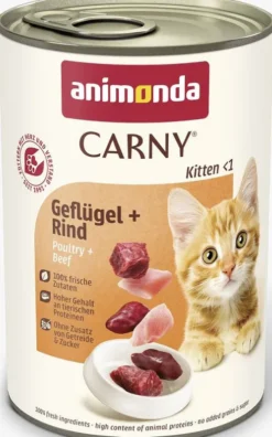 Animonda Carny Kitten Wołowina z drobiem Mokra Karma dla kociąt op. 400g Pakiet 6szt.