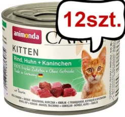 Animonda Carny Kitten Wołowina z kurczakiem i królikiem Mokra Karma dla kociąt op. 200g Pakiet 12szt.