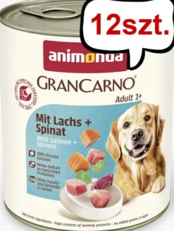 Animonda GranCarno Adult łosoś ze szpinakiem Mokra Karma dla psa op. 800g Pakiet 12szt.