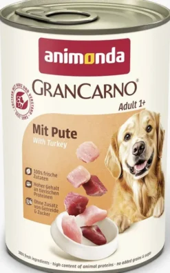 Animonda GranCarno Adult wieprzowina z indykiem Mokra Karma dla psa op. 400g Pakiet 12szt.