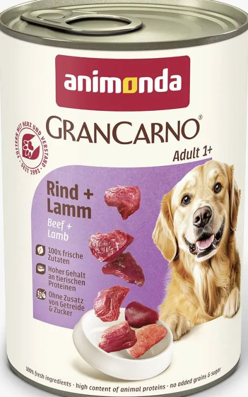 Animonda GranCarno Adult wołowina z jagnięciną Mokra Karma dla psa op. 400g Pakiet 12szt.