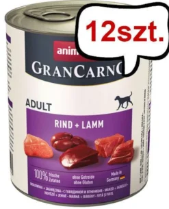 Animonda GranCarno Adult wołowina z jagnięciną Mokra Karma dla psa op. 800g Pakiet 12szt.