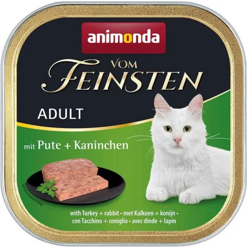 Animonda Vom Feinsten Adult Indyk z królikiem Mokra Karma dla kota op. 100g Pakiet 16szt.