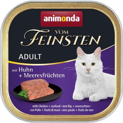 Animonda Vom Feinsten Adult Kurczak z owocami morza Mokra Karma dla kota op. 100g Pakiet 16szt.