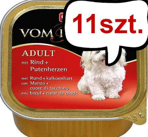 Animonda vom Feinsten DOG Adult wołowina z sercami (rind&puteherzen) Mokra Karma dla psa op. 150g Pakiet 11szt.