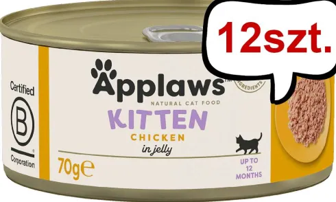Applaws Natural Cat Food Kitten Kurczak w galarecie Mokra Karma dla kociąt op. 70g Pakiet 12szt.
