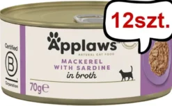 Applaws Natural Cat Food Makrela z sardynkami w bulionie Mokra Karma dla kota op. 70g Pakiet 12szt.
