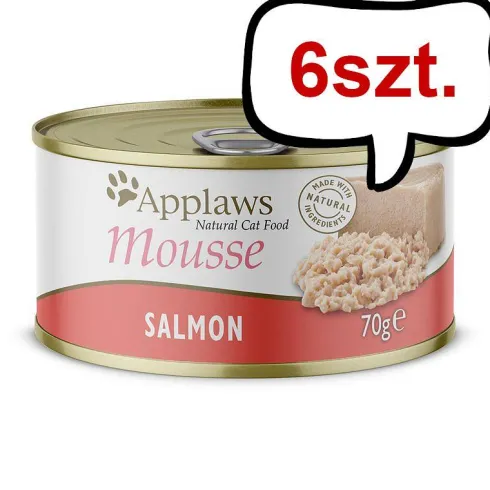 Applaws Natural Cat Food Mousse Łosoś Mokra Karma dla kota op. 70g PUSZKA Pakiet 6szt.
