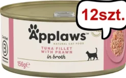 Applaws Natural Cat Food Tuńczyk z krewetkami w bulionie Mokra Karma dla kota op. 156g Pakiet 12szt.