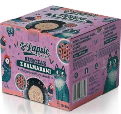 Łapsie for Cat Adult Kurczak z kalmarami Mokra karma dla kota. op. 80g Pakiet 12szt.