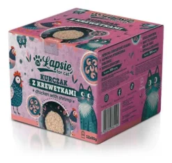 Łapsie for Cat Adult Kurczak z krewetkami Mokra karma dla kota. op. 80g Pakiet 12szt.