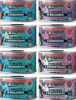 Łapsie for Cat Adult Pakiet degustacyjny Mokra karma dla kota. op. 8x80g