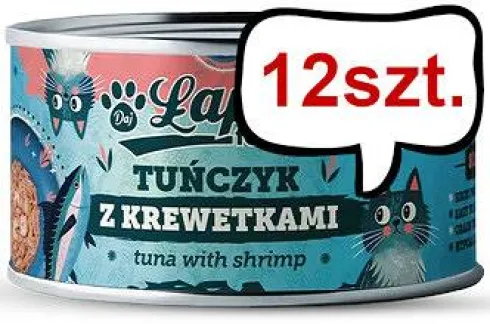 Łapsie for Cat Adult Tuńczyk z krewetkami Mokra karma dla kota. op. 80g Pakiet 12szt.
