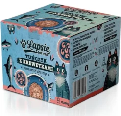 Łapsie for Cat Adult Tuńczyk z krewetkami Mokra karma dla kota. op. 80g Pakiet 12szt.
